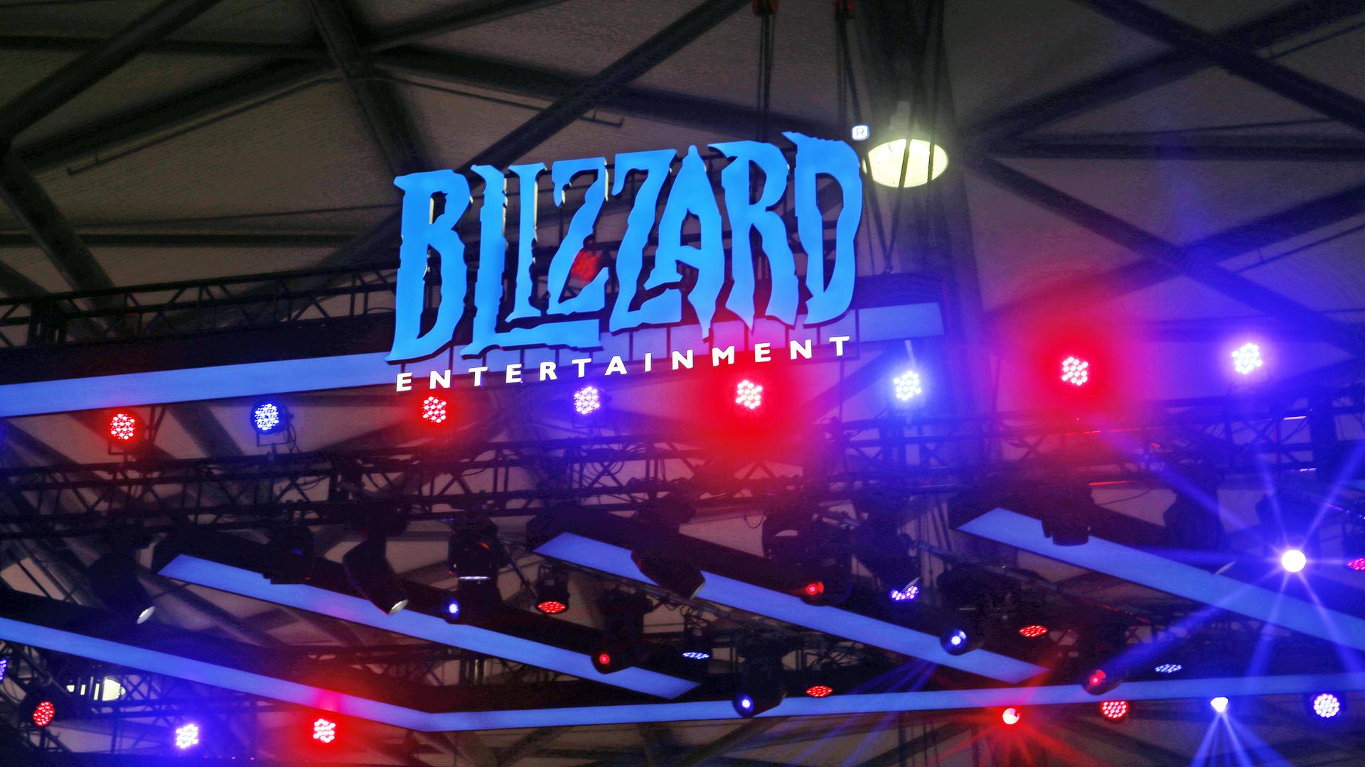 Blizzard Entertainment Logo auf einer Spielemesse in China Blizzard Entertainment Logo auf einer Spielemesse in China