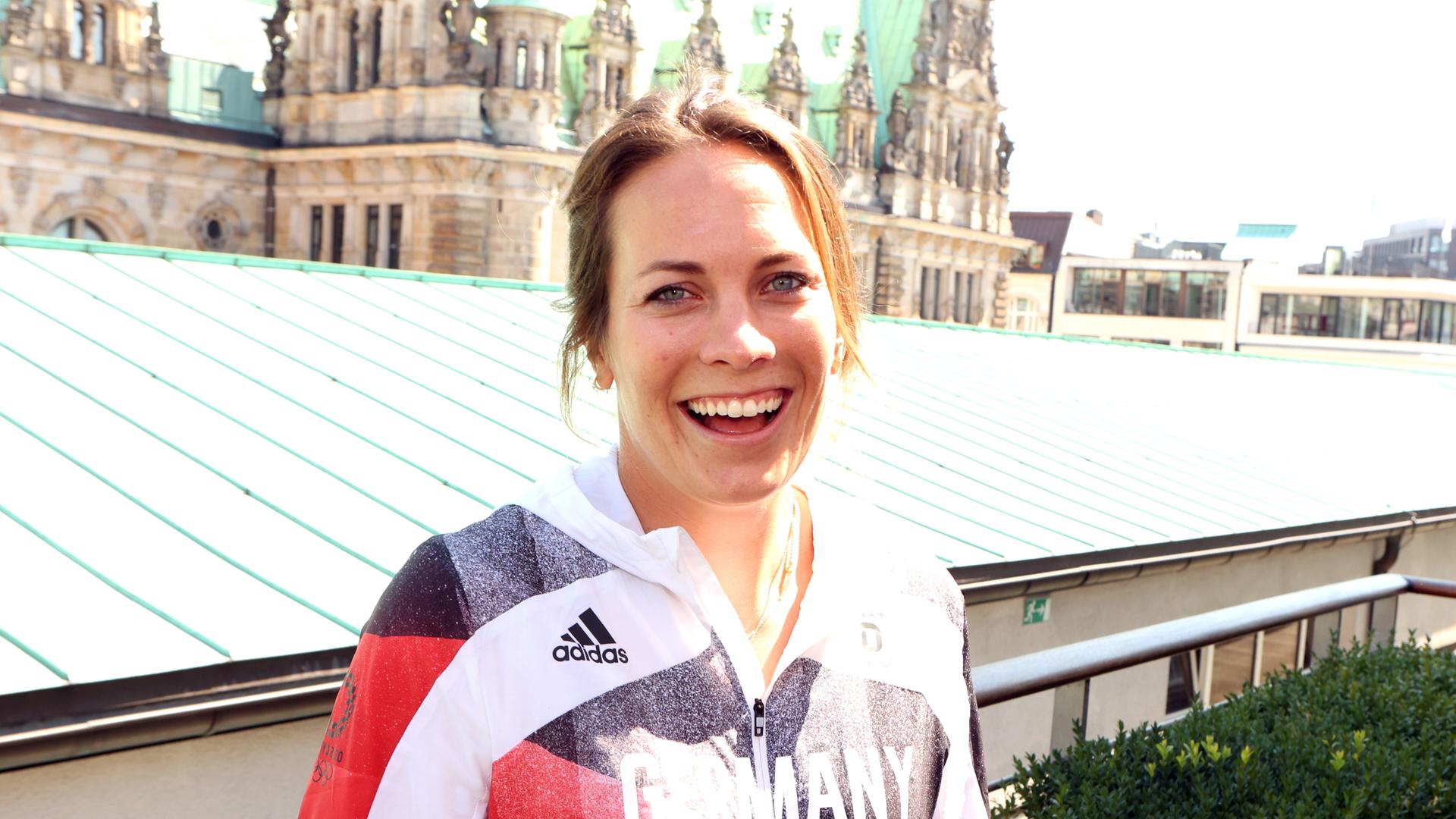 Olympia-Seglerin Susann Beucke bei einem offiziellen Termin in Hamburg