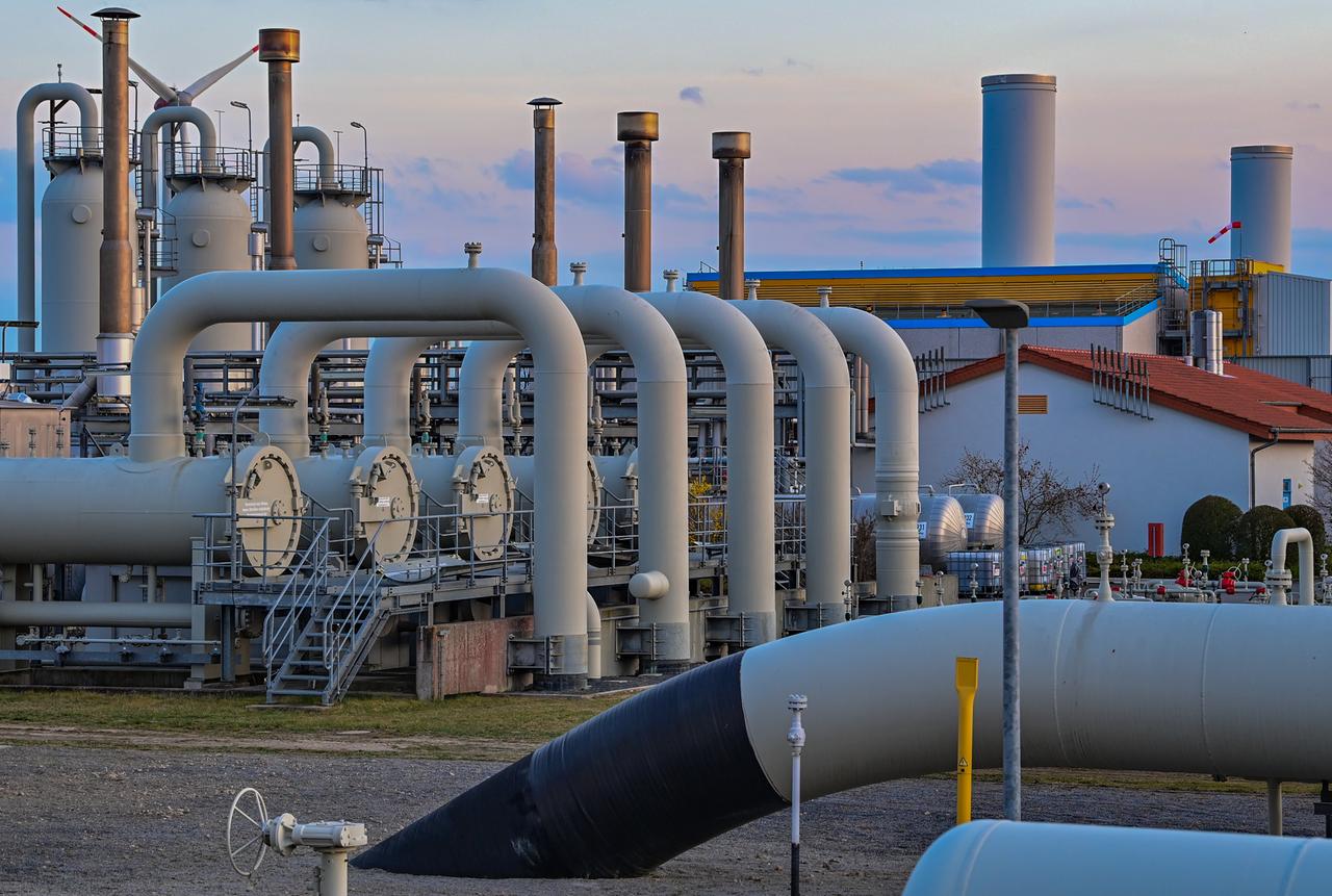 Anlagen der Erdgasverdichterstation Mallnow der Gascade Gastransport GmbH nahe der deutsch-polnischen Grenze. Dort kommt vorwiegend russisches Erdgas an. 