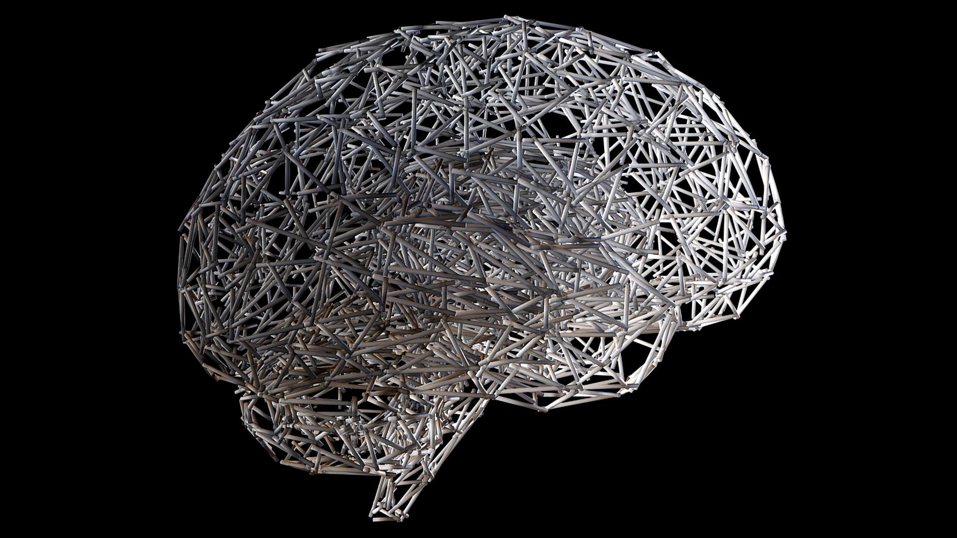 Künstliche 3-D-Aufnahme in der Form eines menschlichen Gehirns