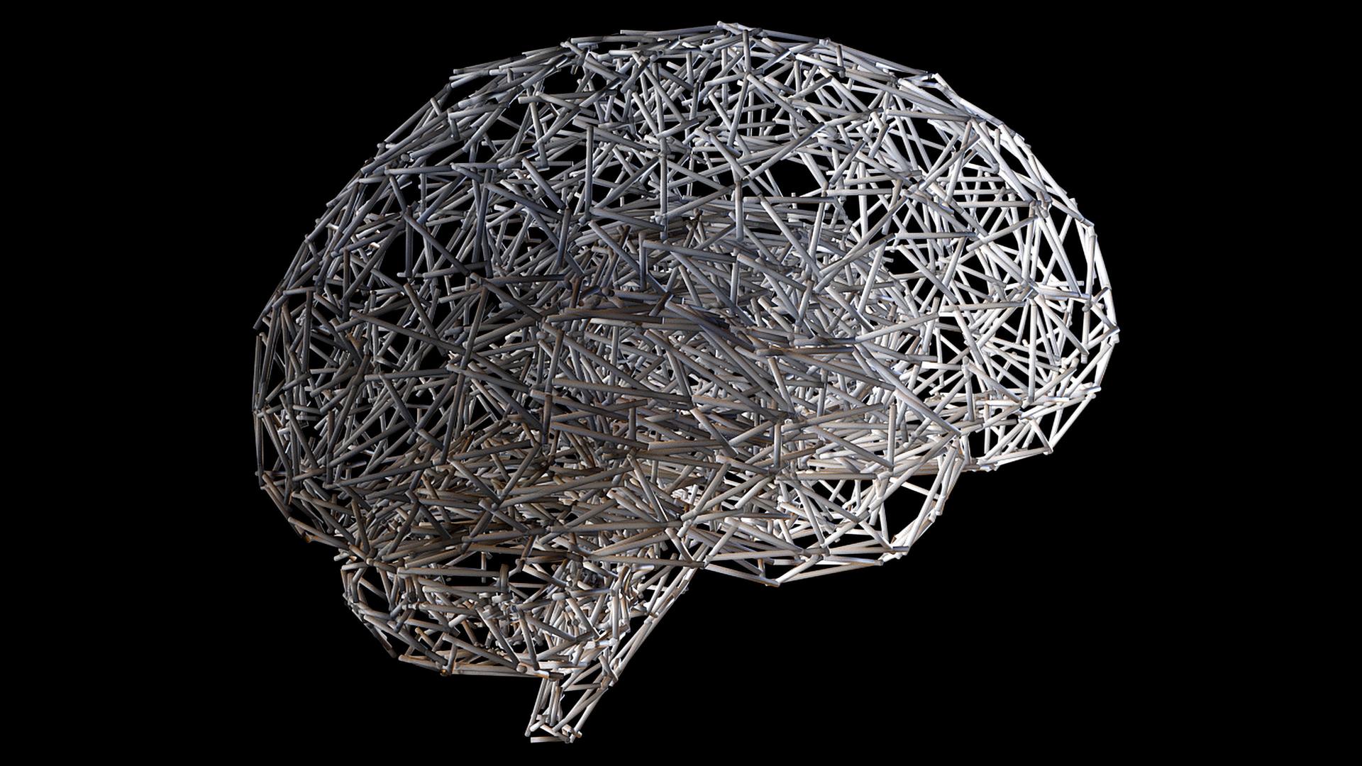 Künstliche 3-D-Aufnahme in der Form eines menschlichen Gehirns Künstliche 3-D-Aufnahme in der Form eines menschlichen Gehirns