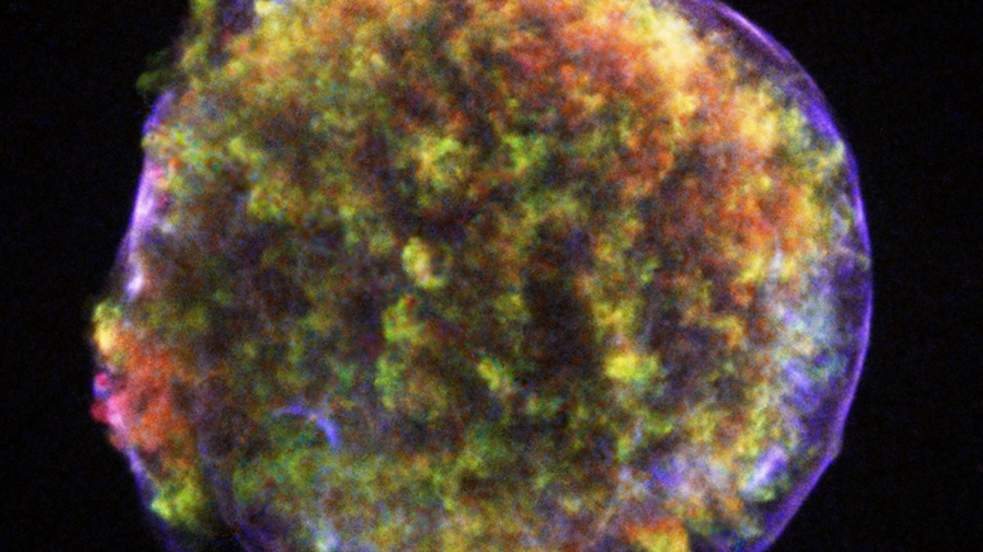 Der Überrest der Tycho-Supernova von 1572, aufgenommen mit dem Chandra-Röntgenteleskop. (NASA)