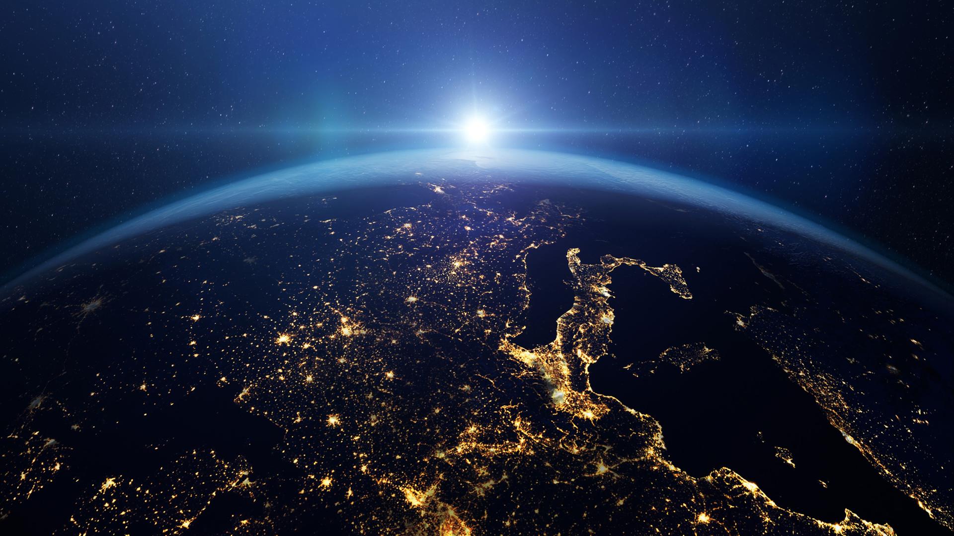 Europa aus dem Weltall gesehen. Europa aus dem Weltall gesehen.