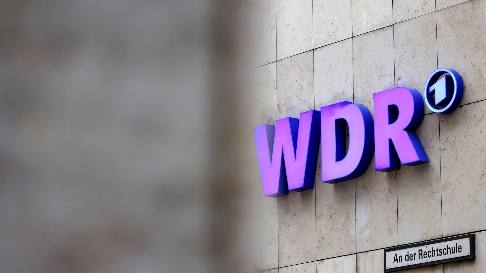 Logo des WDR am Westdeutschen Rundfunk Köln.