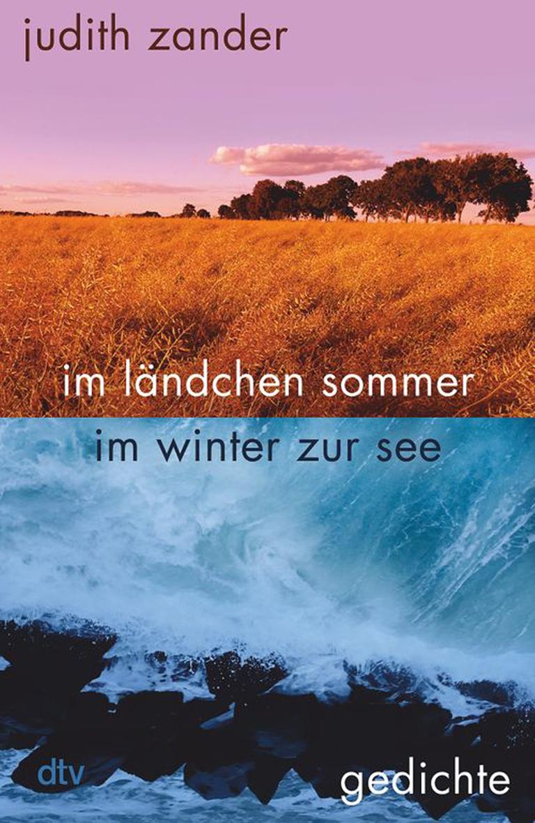 Cover des Gedichtbandes "im ländchen sommer im winter zur see" von Judith Zander. Das Cover zeigt in der oberen Hälfte eine Landschaftsaufnahme eines Feldes mit einer Reihe Bäume im Hintergrund. In der unteren Häfte befindet sich ein Foto von aufgewühltem Meer mit Gischt, das gegen Steine stößt. Cover des Gedichtbandes "im ländchen sommer im winter zur see" von Judith Zander. Das Cover zeigt in der oberen Hälfte eine Landschaftsaufnahme eines Feldes mit einer Reihe Bäume im Hintergrund. In der unteren Häfte befindet sich ein Foto von aufgewühltem Meer mit Gischt, das gegen Steine stößt.