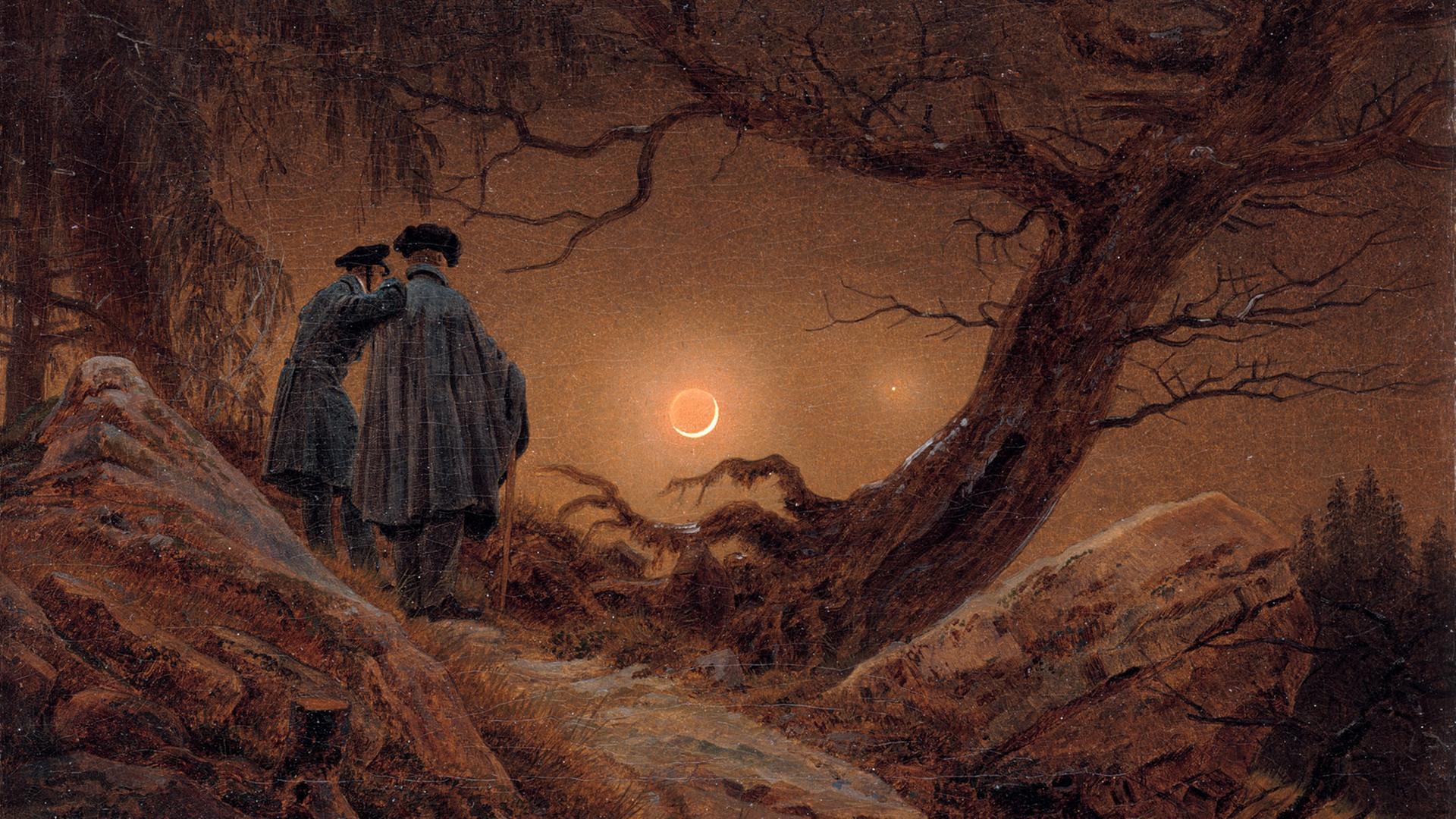 Ein berühmtes „astronomisches“ Bild von Caspar David Friedrich: die Mondsichel und ein helles Gestirn. Ein berühmtes „astronomisches“ Bild von Caspar David Friedrich: die Mondsichel und ein helles Gestirn.