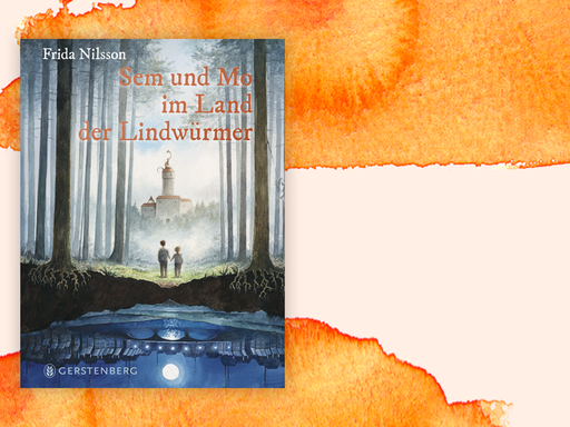 Auf dem Cover ist eine gemalte Szene zu sehen: Zwei Jungen, von hinten betrachtet, stehen in einem Wald an einem Weiher und blicken auf ein Schloss am Horizont.