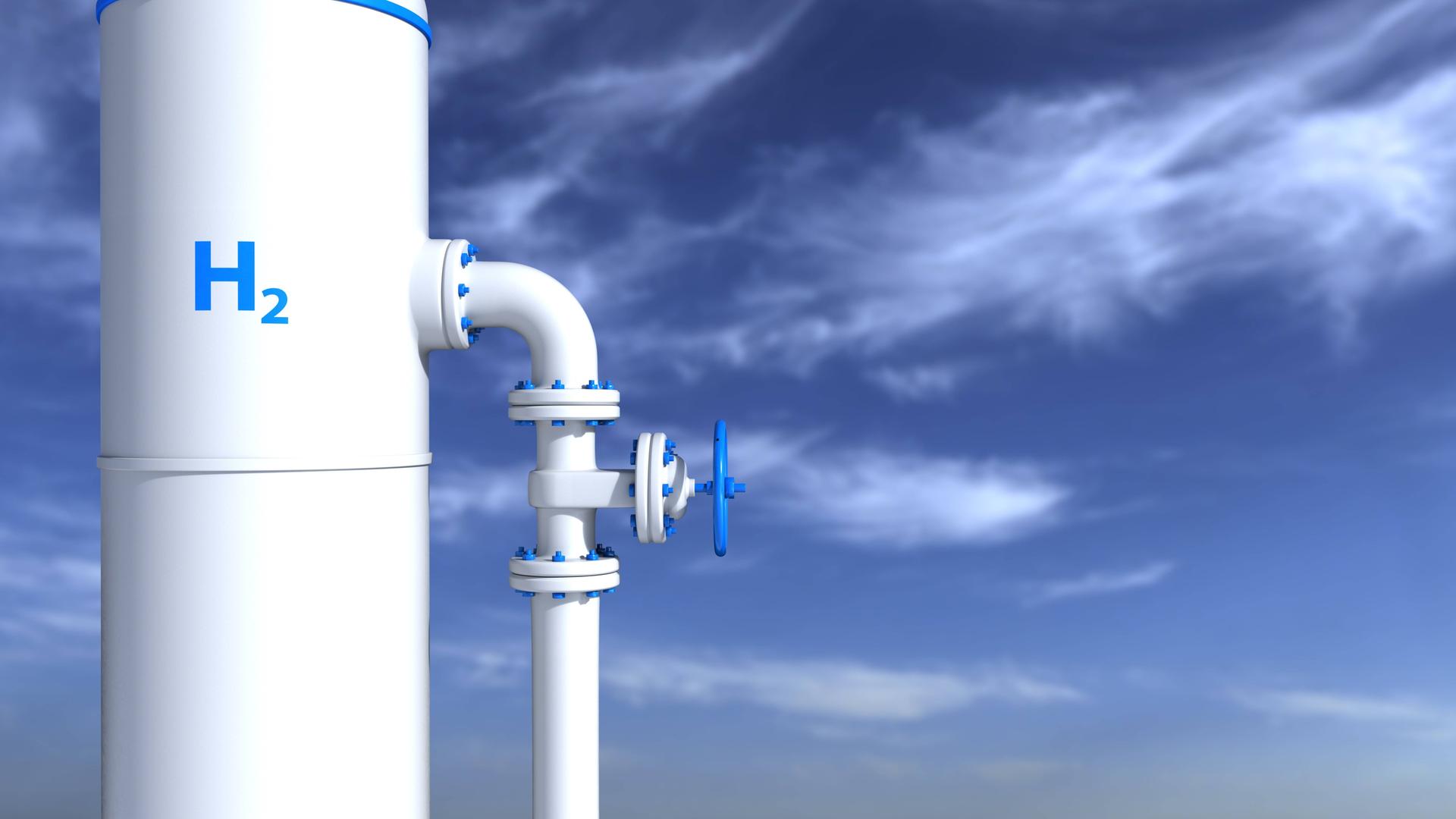 Grafische Darstellung: H2 Hydrogen Gas Tank. Grafische Darstellung: H2 Hydrogen Gas Tank.