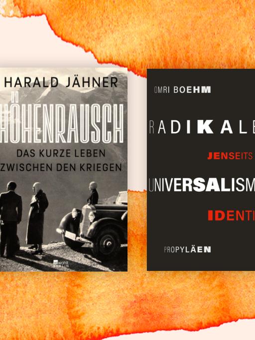 Collage mit den drei Covern der Sachbuchbestenliste im Oktober 2022: "Höhenrausch" von Harald Jähner, "Radikaler Universalismus" von Omri Boehm und "Revolusi" von David van Reybrouck.