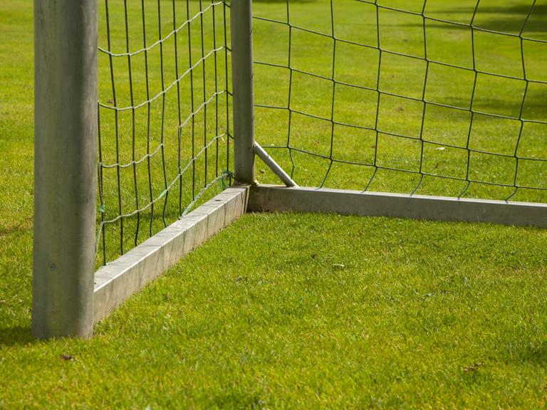 Fußballtor auf Rasen