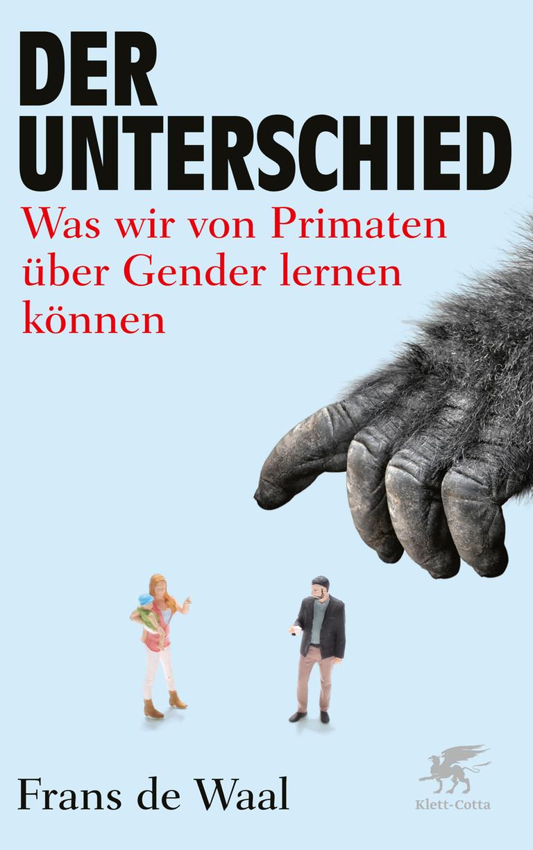 Das Buchcover "Der Unterschied" bildet die Hand eines Affen ab, die von oben auf zwei Menschen zeigt Das Buchcover "Der Unterschied" bildet die Hand eines Affen ab, die von oben auf zwei Menschen zeigt