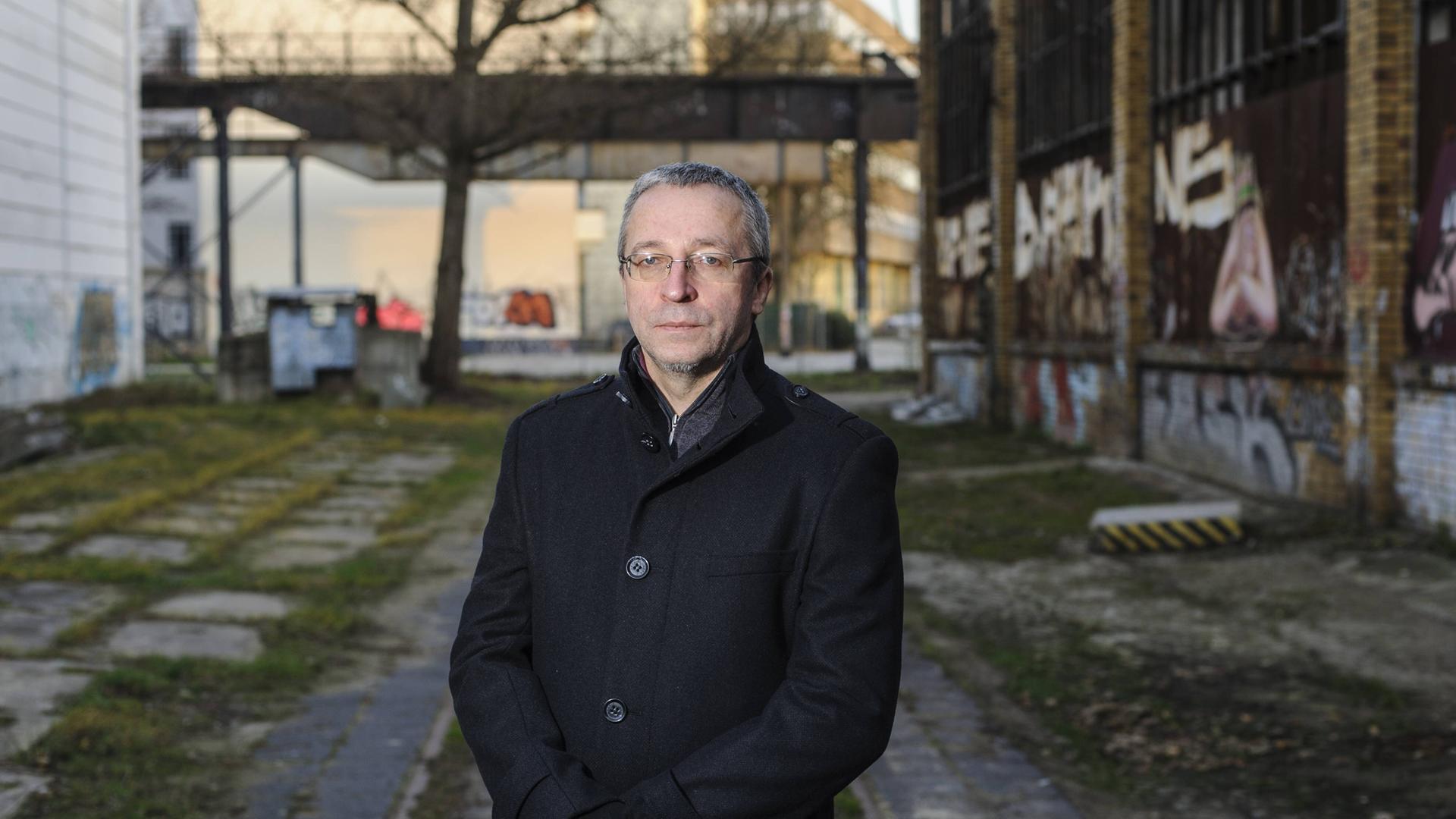 Der belarussische Schriftsteller und Herausgeber Artur Klinau im Berlin Der belarussische Schriftsteller und Herausgeber Artur Klinau im Berlin