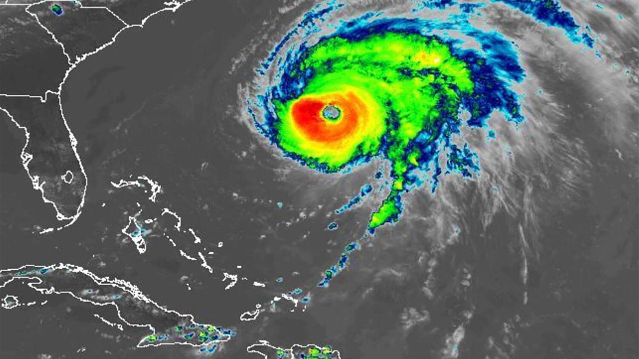 Das Foto zeigt eine Satellitenaufnahme vom Hurrikan Fiona. Er zieht über die Karibik Richtung Bermudas.