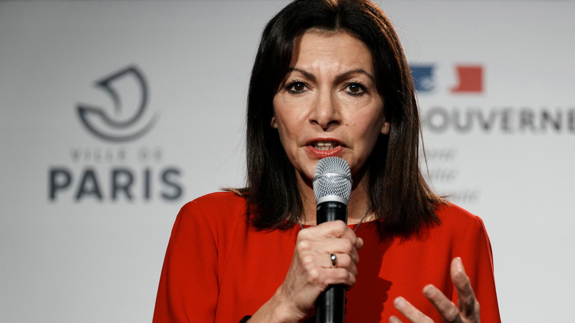 Pariser Bürgermeisterin Anne Hidalgo bei einer Veranstaltung zu den Olympischen Spielen 2024 in Paris Pariser Bürgermeisterin Anne Hidalgo bei einer Veranstaltung zu den Olympischen Spielen 2024 in Paris