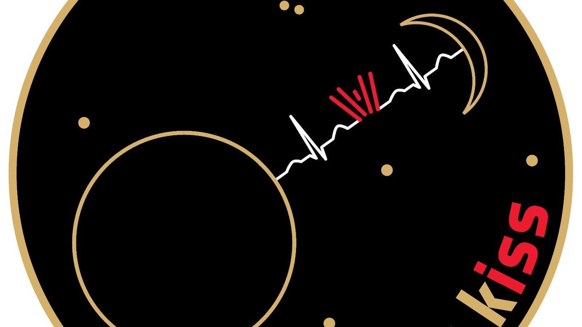 Herzschlag, Mond und vieles mehr: das Logo der Mission „Cosmic Kiss“
Herzschlag, Mond und vieles mehr: das Logo der Mission „Cosmic Kiss“
