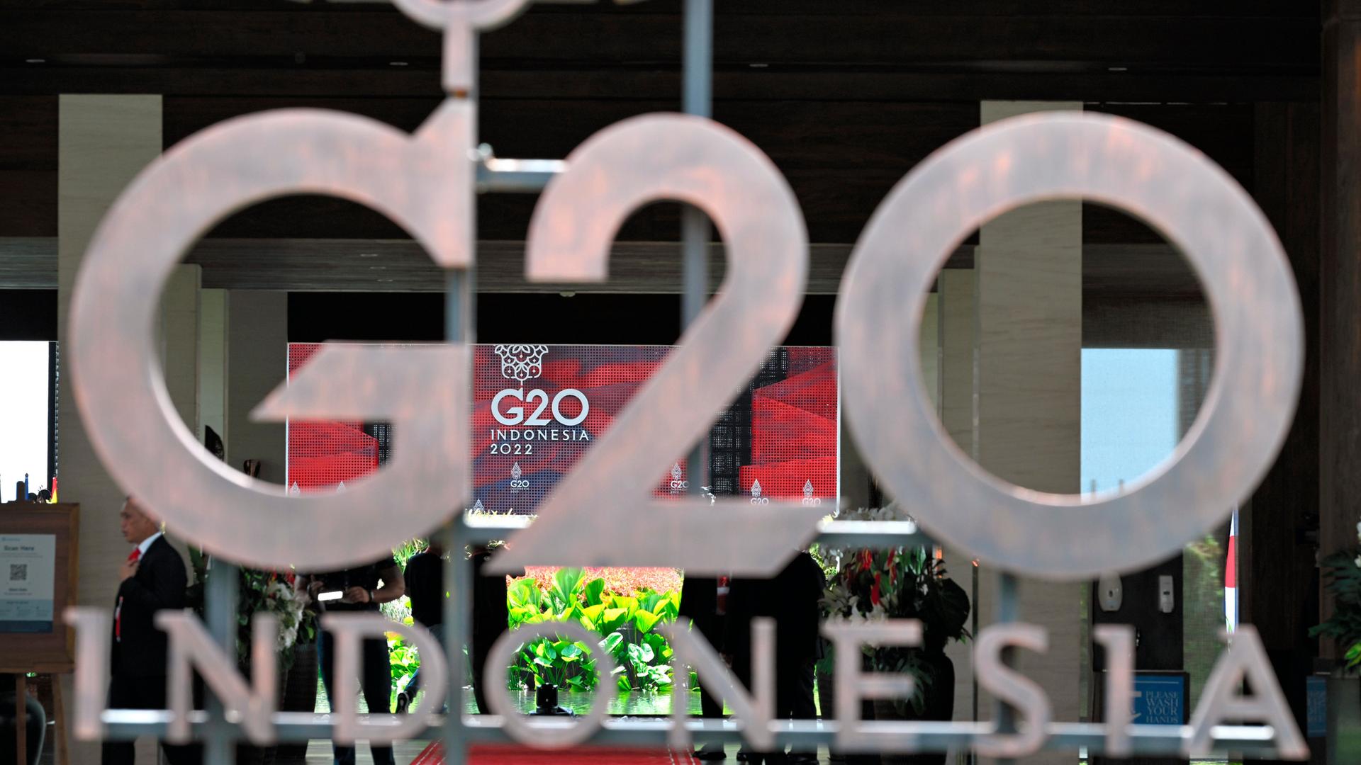 Logo von dem G20-Gipfel in dem Land Indonesien 