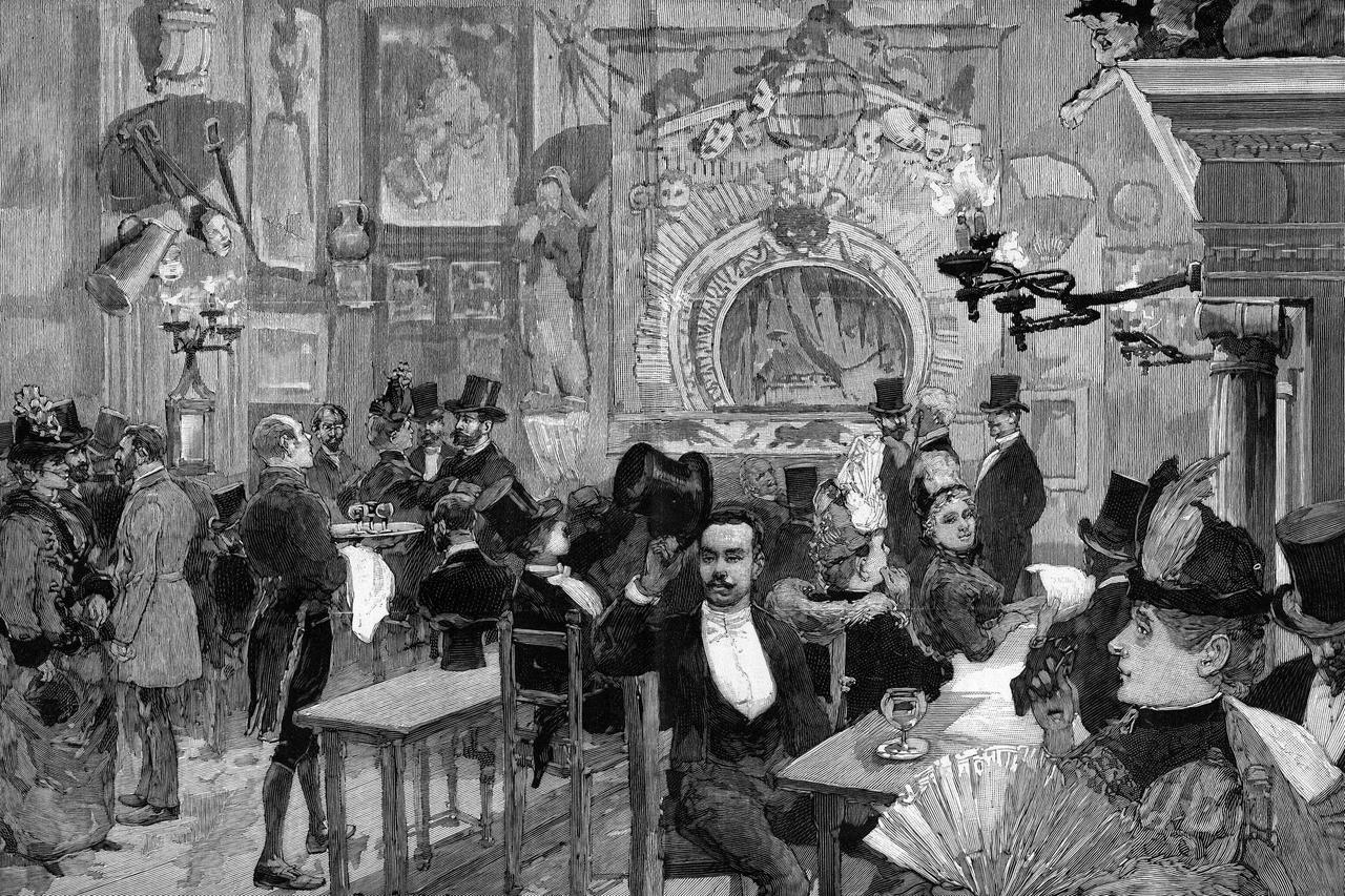 Illustration: Cabaret "Le chat noir" in Paris, 1887