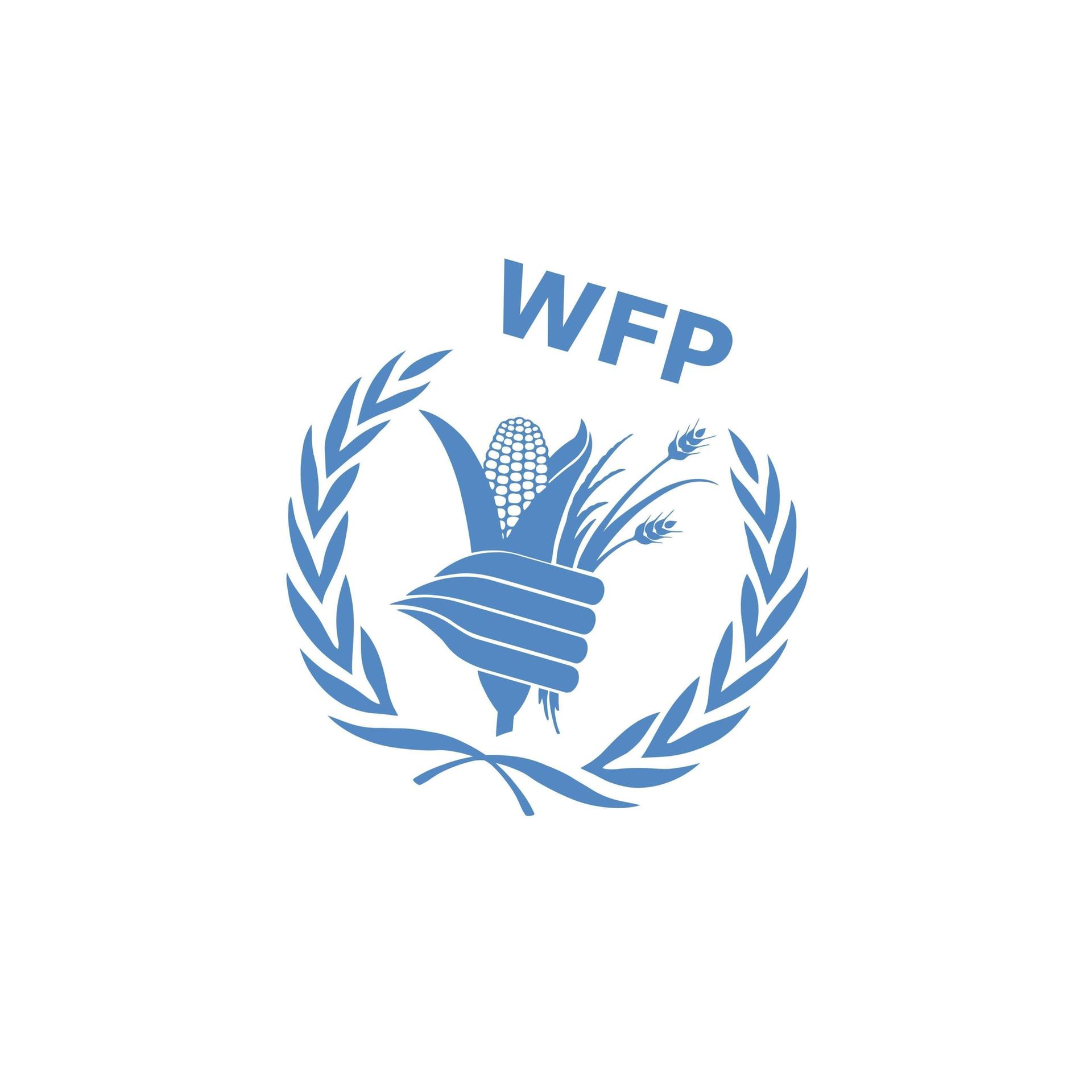 Das Logo des Welternährungsprogramms der Vereinten Nationen, WFP.
