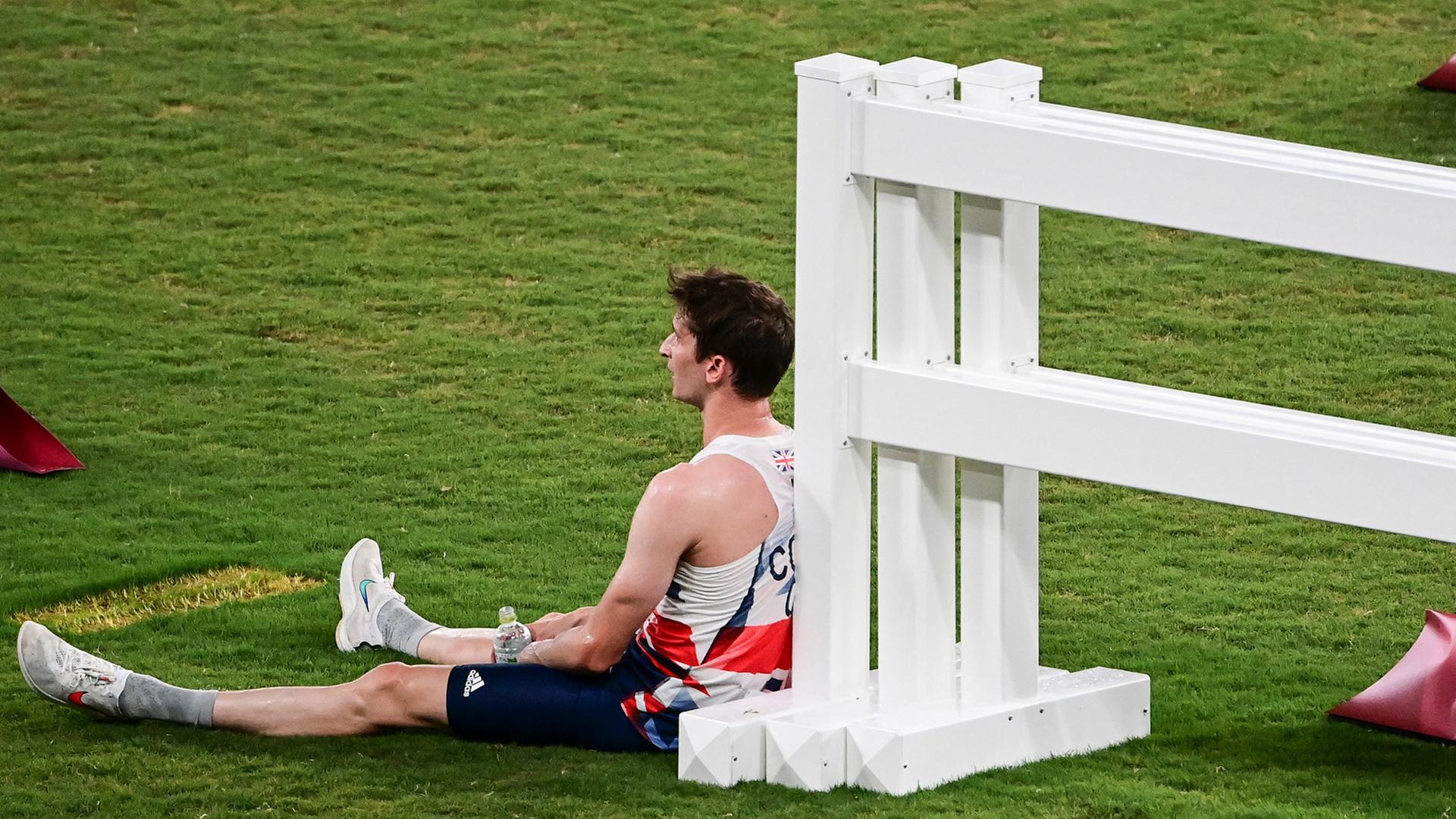 Der Brite James Cooke beim Modernen Fünfkampf während der Olympischen Spiele in Tokio Der Brite James Cooke beim Modernen Fünfkampf während der Olympischen Spiele in Tokio