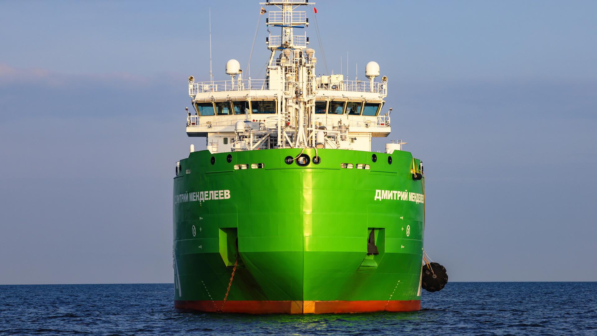15. Oktober 2022: Der russische LNG-Tanker Dmitry Mendeleev auf See nahe dem Ostseehafen Ust-Luga 15. Oktober 2022: Der russische LNG-Tanker Dmitry Mendeleev auf See nahe dem Ostseehafen Ust-Luga