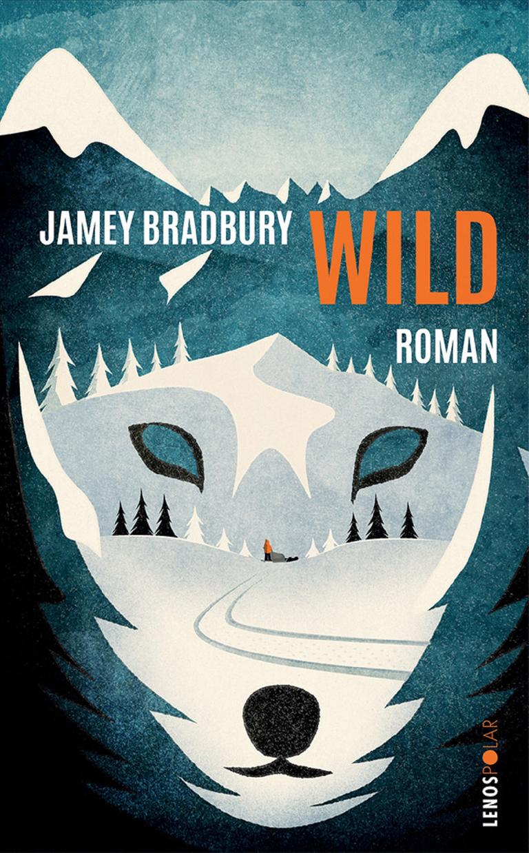 Cover von Jamey Bradburys Roman "Wild". Es zeigt ein stilisiertes, furchteinflössendes Gesicht mit zwei Augen und einem runden Mund.