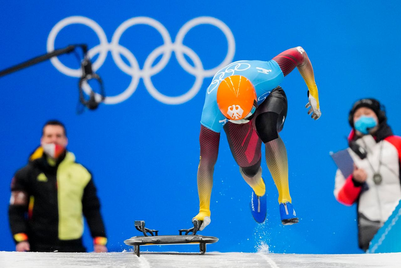 Skeleton-Athlet Christopher Grotheer bei Olympia in China Skeleton-Athlet Christopher Grotheer bei Olympia in China