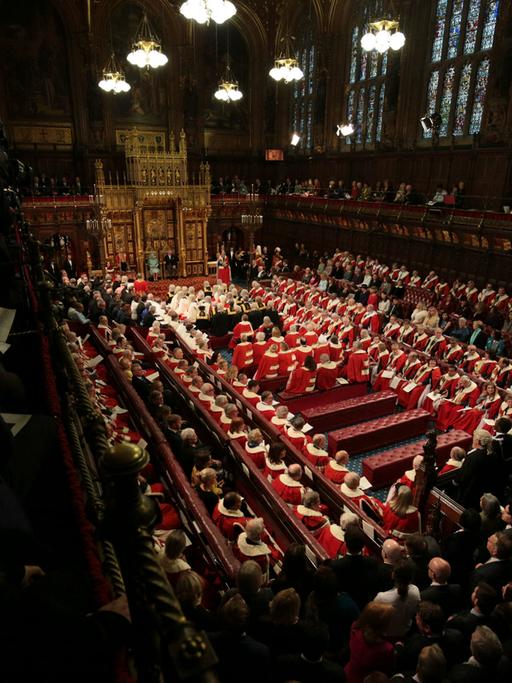 House of Lords im Palace of Westminster in London, 2019