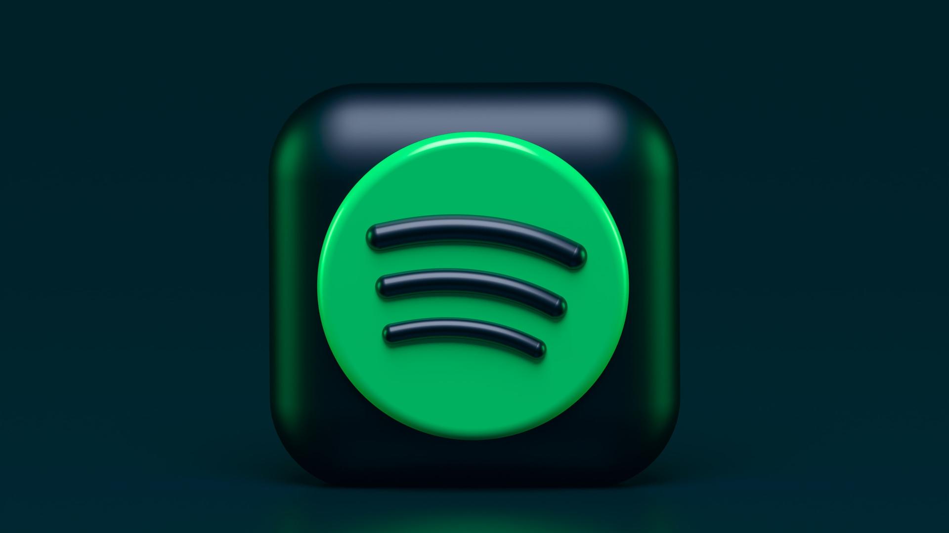 Kubus mit Spotify Logo Kubus mit Spotify Logo