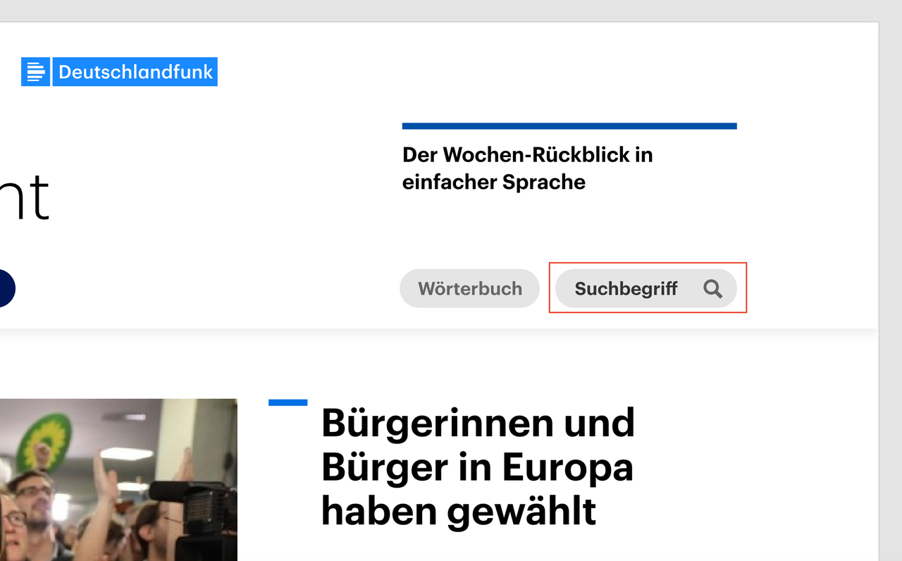 Suchfeld auf der Seite nachrichtenleicht Suchfeld auf der Seite nachrichtenleicht