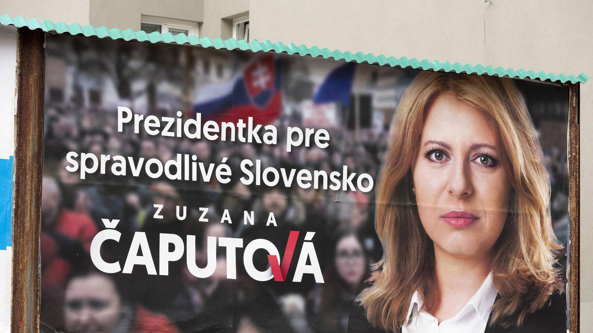 Wahlplakat Präsidentsschaftswahlen 2019 Slowakei Zuzana Čaputová Wahlplakat Präsidentsschaftswahlen 2019 Slowakei Zuzana Čaputová