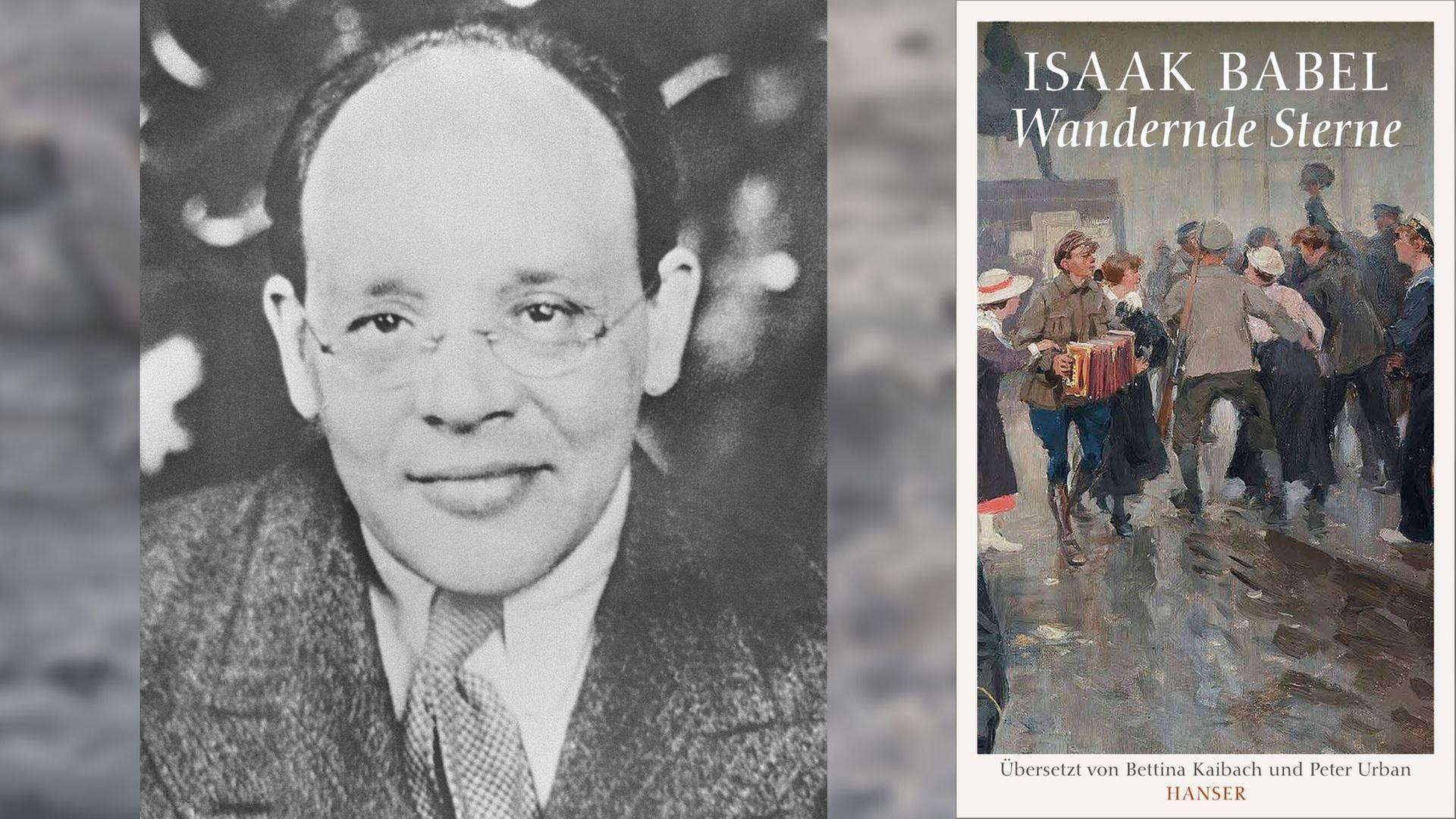 Der Schriftsteller Isaak Emmanuilovich Babel 1926 und sein Buch "Wandernde Sterne"