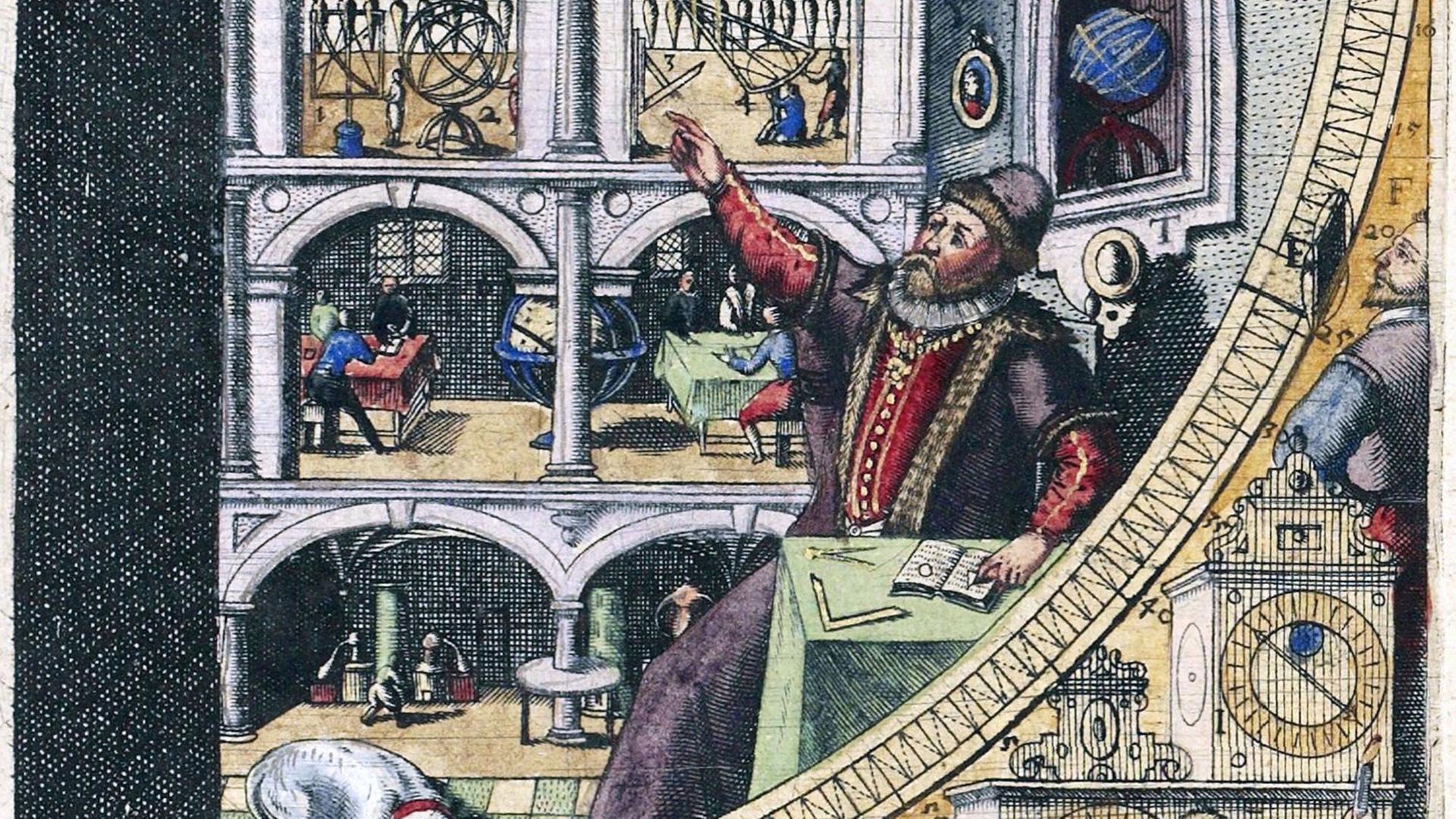 Tycho Brahe bei Beobachtungen auf der Insel Ven