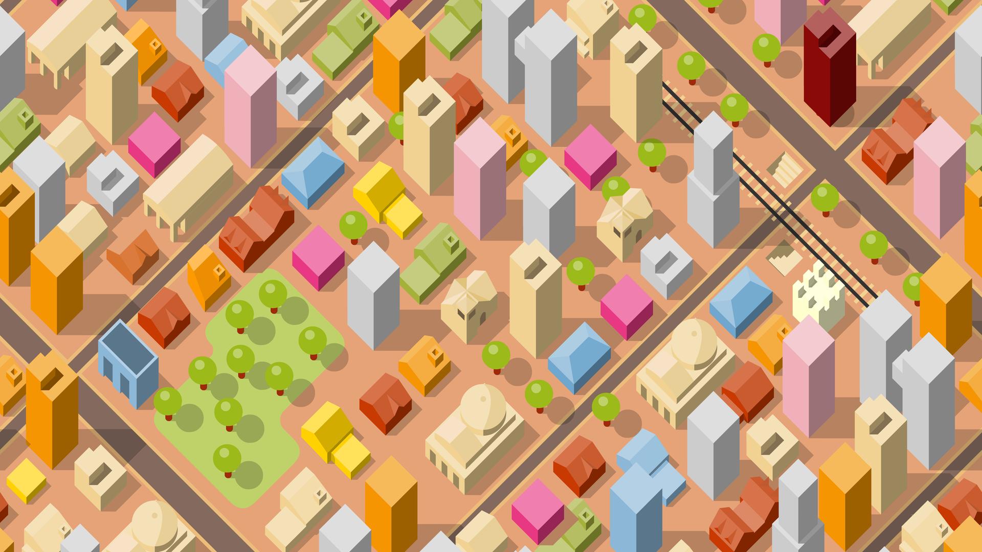 Illustration eines Stadtplan in Lego-Optik. Illustration eines Stadtplan in Lego-Optik.
