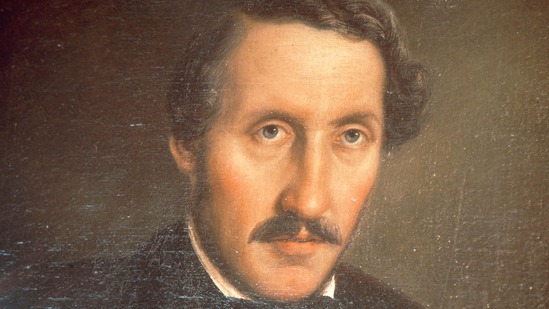 Der italienische Komponist Gaetano Donizetti porträtiert von Giuseppe Rillosi um das Jahr 1940. Der italienische Komponist Gaetano Donizetti porträtiert von Giuseppe Rillosi um das Jahr 1940.