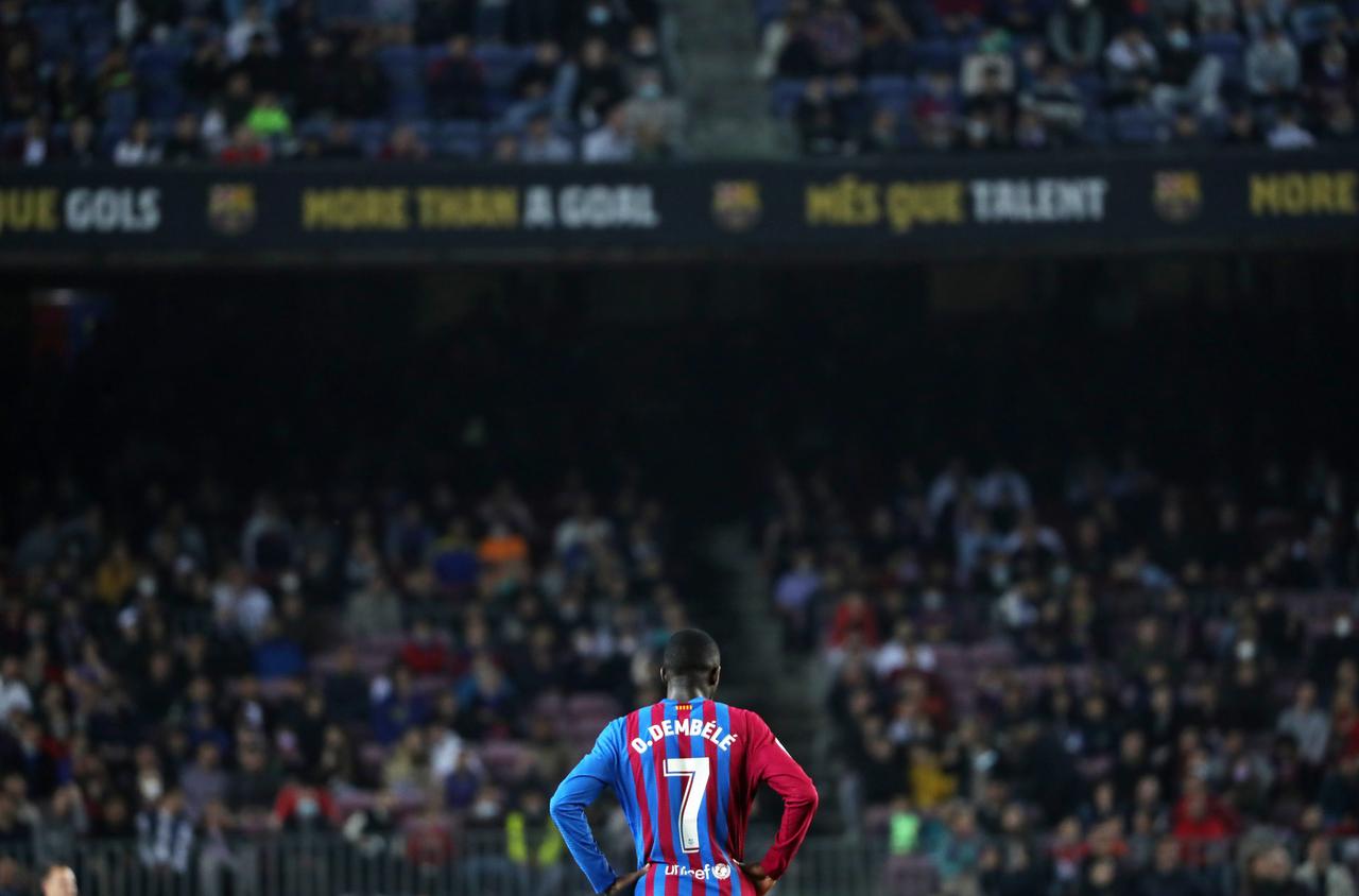 Barcelonas Ousmane Dembele beim Spiel gegen den FC Cadiz. Barcelonas Ousmane Dembele beim Spiel gegen den FC Cadiz.