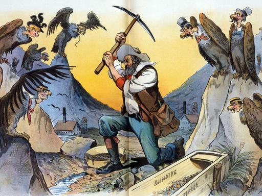 "Stille Teilhaber" so blickte der Karikaturist Louis Dalrymple 1897 auf den gerade ausgebrochenen Klondike-Goldrausch