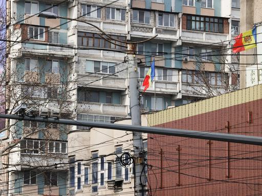 Blick auf ein Wohnhaus in Chisinau, der Hauptstadt der Republik Moldau