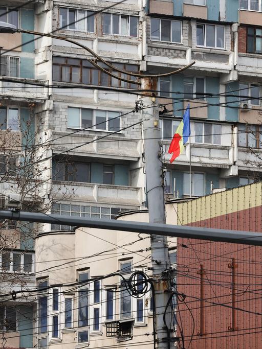 Blick auf ein Wohnhaus in Chisinau, der Hauptstadt der Republik Moldau