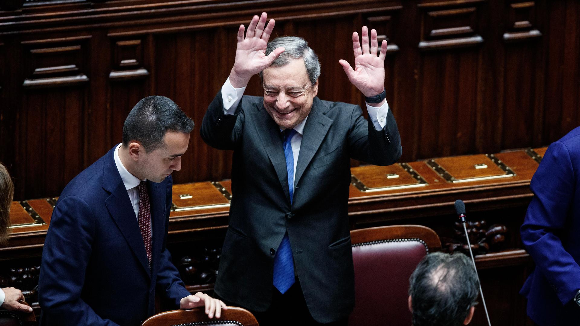 Italiens Regierungschef gibt seinen Rücktritt im Parlament bekannt, 21.07.2022 Italiens Regierungschef gibt seinen Rücktritt im Parlament bekannt, 21.07.2022