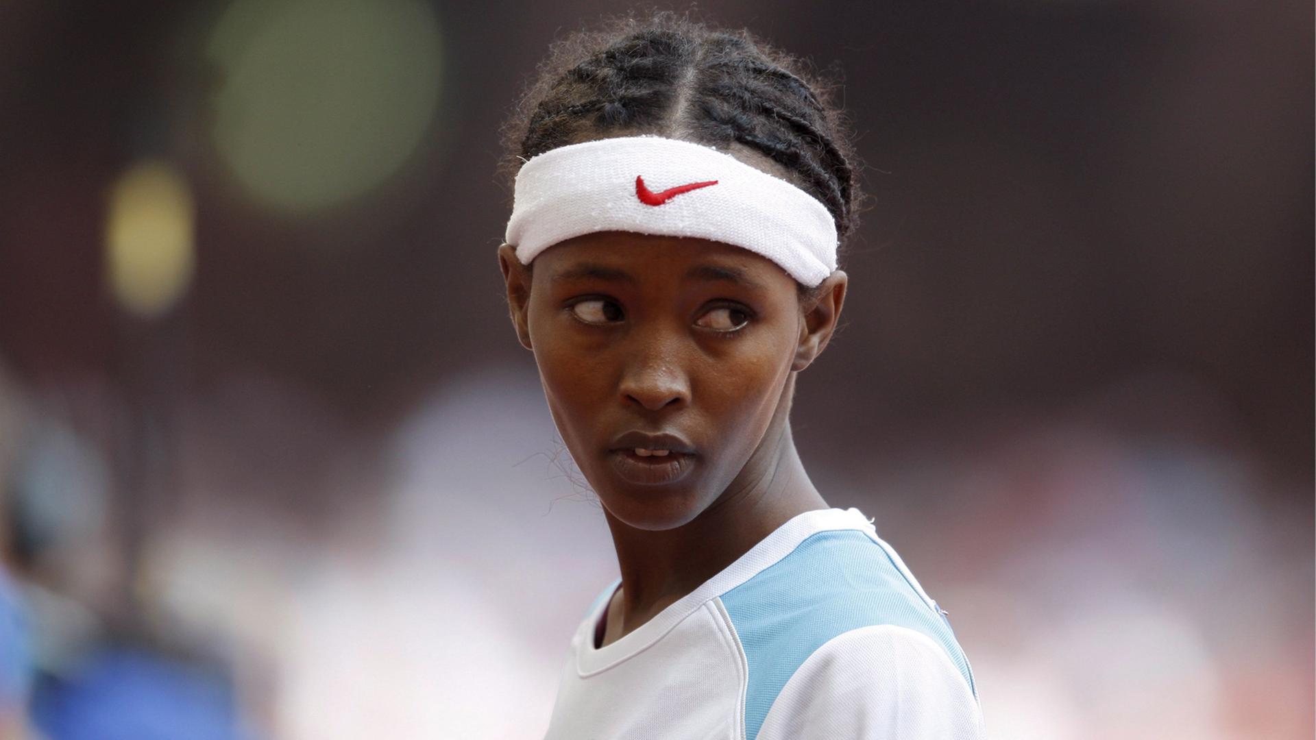 Ein Traum wird wahr: Samia Yusuf Omar bei den Olympischen Spielen in Peking 2008. Ein Traum wird wahr: Samia Yusuf Omar bei den Olympischen Spielen in Peking 2008.