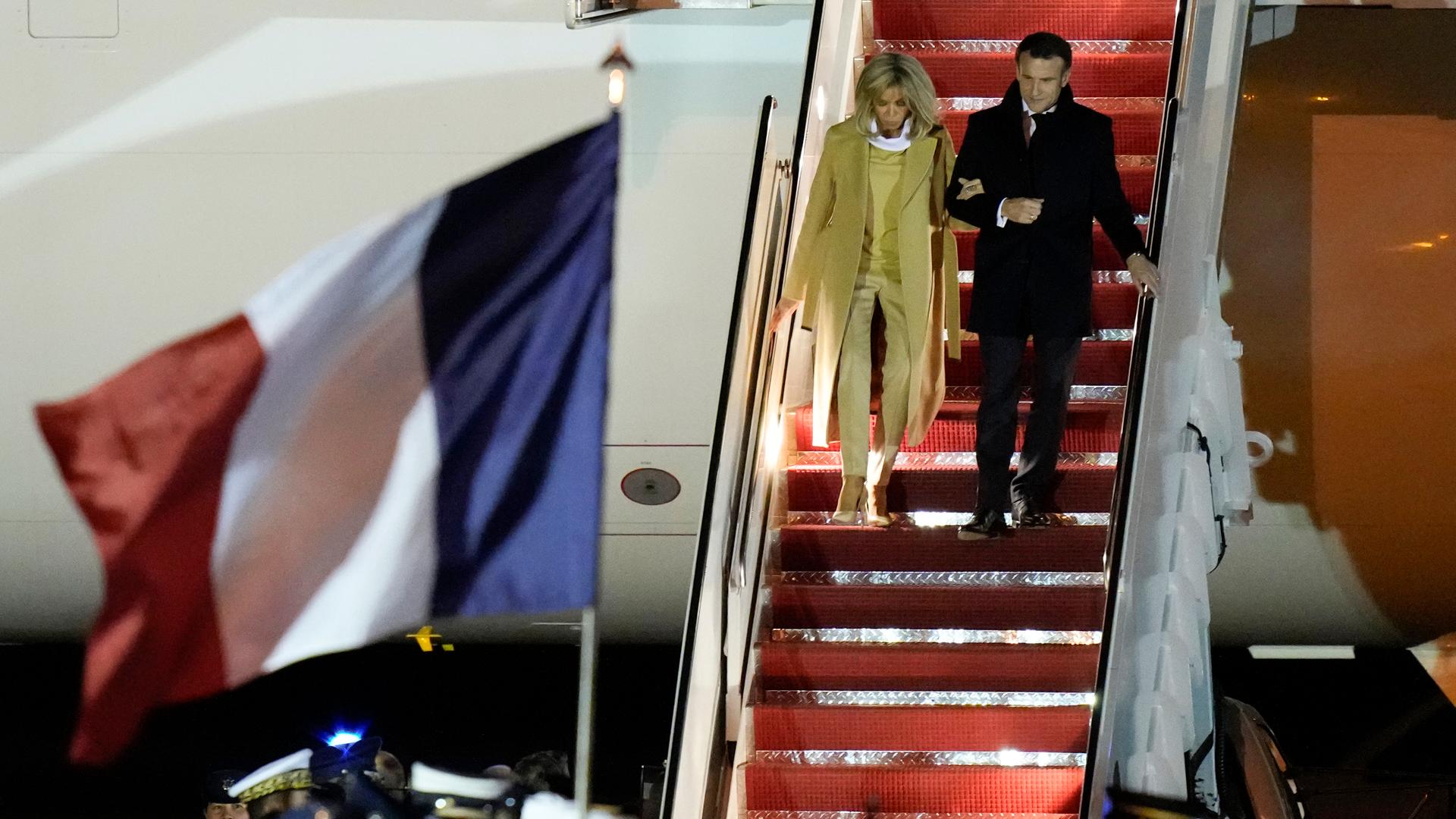 Staatsbesuch in den USA - Frankreichs Präsident Macron kritisiert Subventionen für US-Produkte