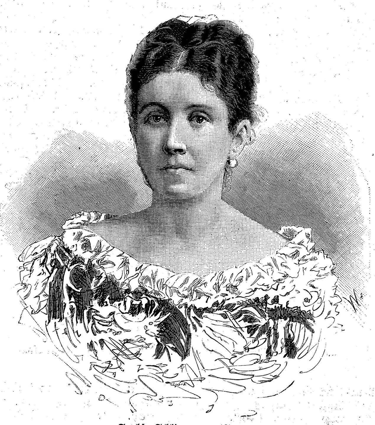 Illustration von Sophia Schliemann, 1852-1932, Ehefrau  von Heinrich Schliemann.
