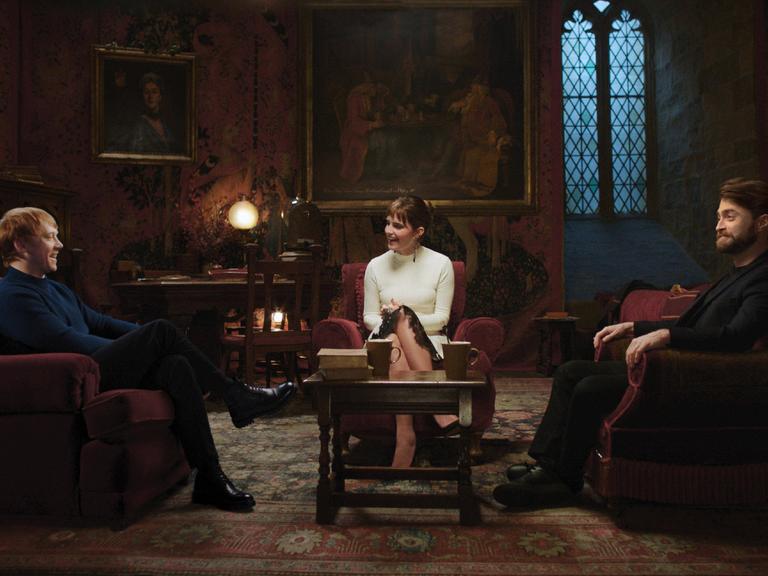 Rupert Grint, Emma Watson, Daniel Radcliffe (v.l.n.r.), Harry Potter 20th Anniversary: Return To Hogwarts (2022). Photo credit: Nic