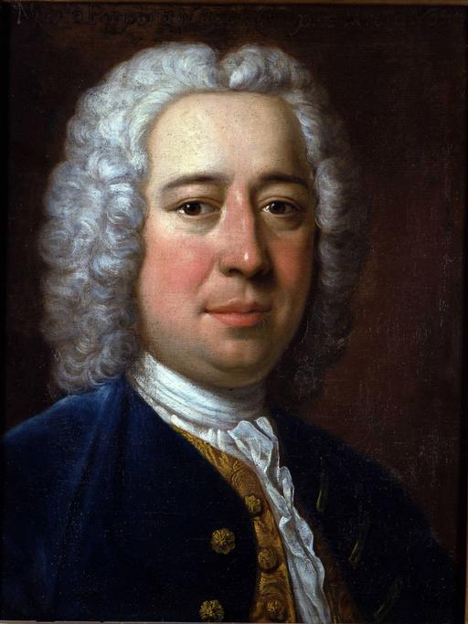 Ein gemaltes Porträt des italienischen Komponisten und Gesangslehrers Nicola Antonio Porpora. Es zeigt einen Mann mittleren Alters mit weißer Perücke.