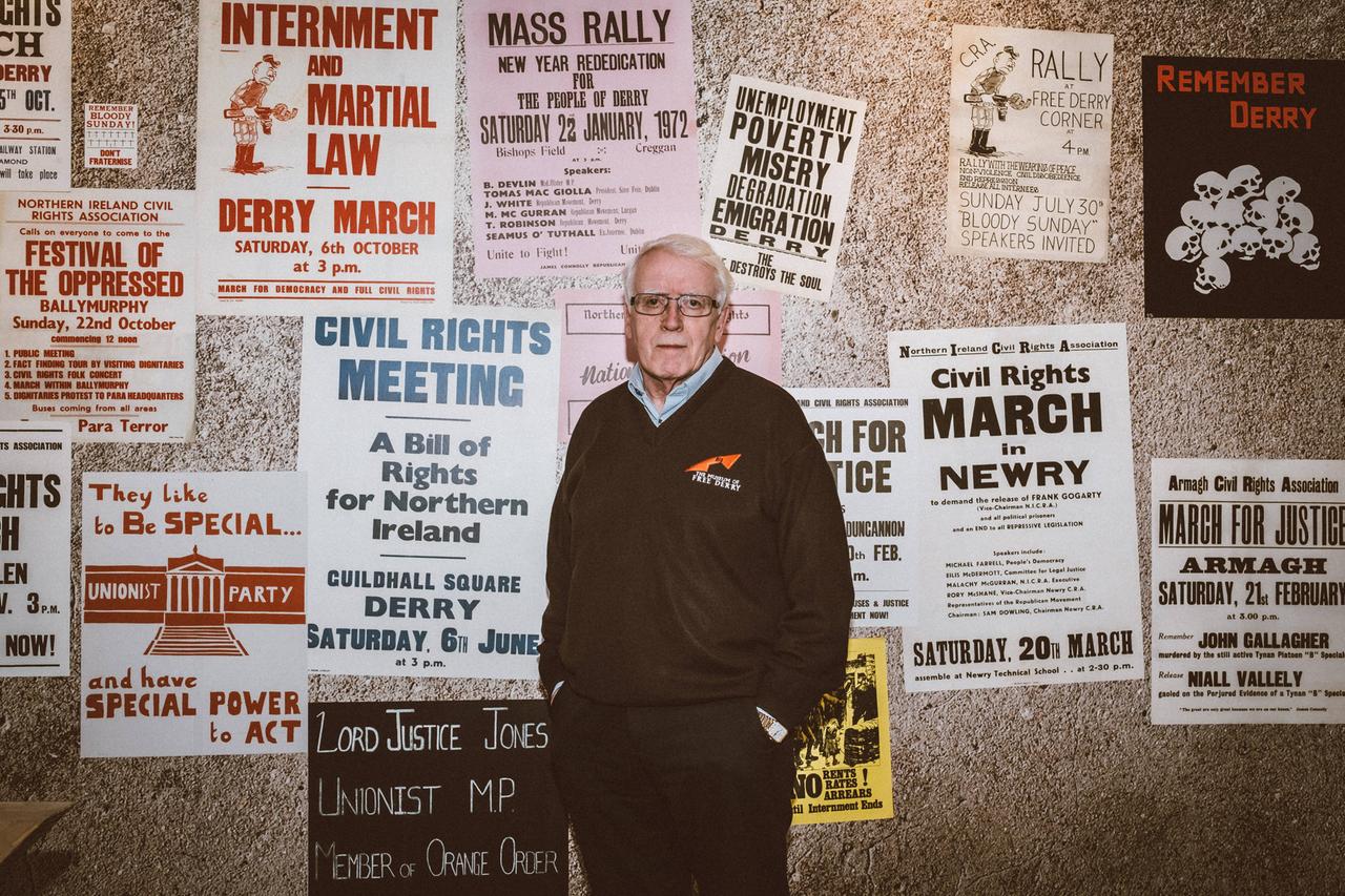 John Kelly, Gründer des "Museum of Free Derry", das an den so genannten Bloody Sunday vom 30. Januar 1972 in der nordirischen Stadt Derry erinnert.  John Kelly Bruder Michael war einer der 13 Demonstranten, die damals von britischen Fallschirmjägern erschossen wurde.