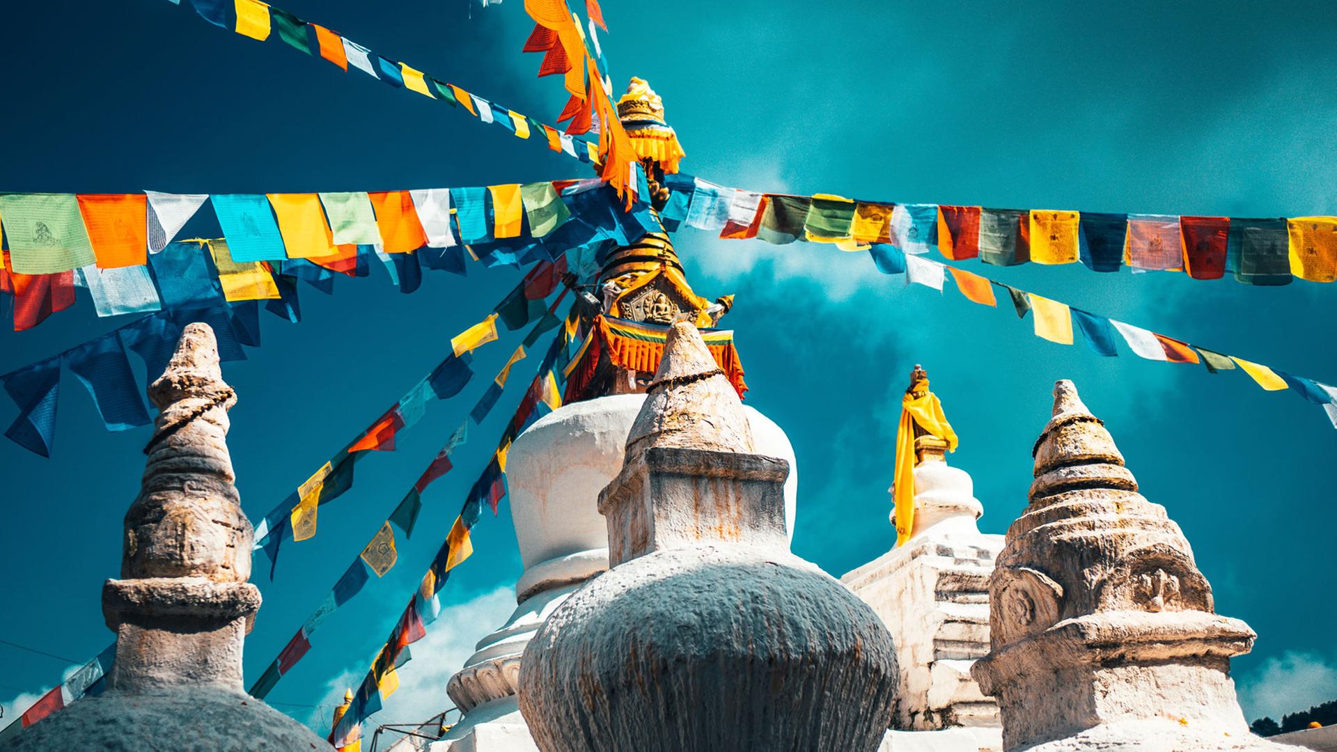 In Tibet gibt es tatsächlich jemanden, der Professor van Dusen und seinen Begleiter leiden sehen will. Zu sehen: Stupa Namobuddha im Himalaya, Annapurna Region, Nepal. In Tibet gibt es tatsächlich jemanden, der Professor van Dusen und seinen Begleiter leiden sehen will. Zu sehen: Stupa Namobuddha im Himalaya, Annapurna Region, Nepal.