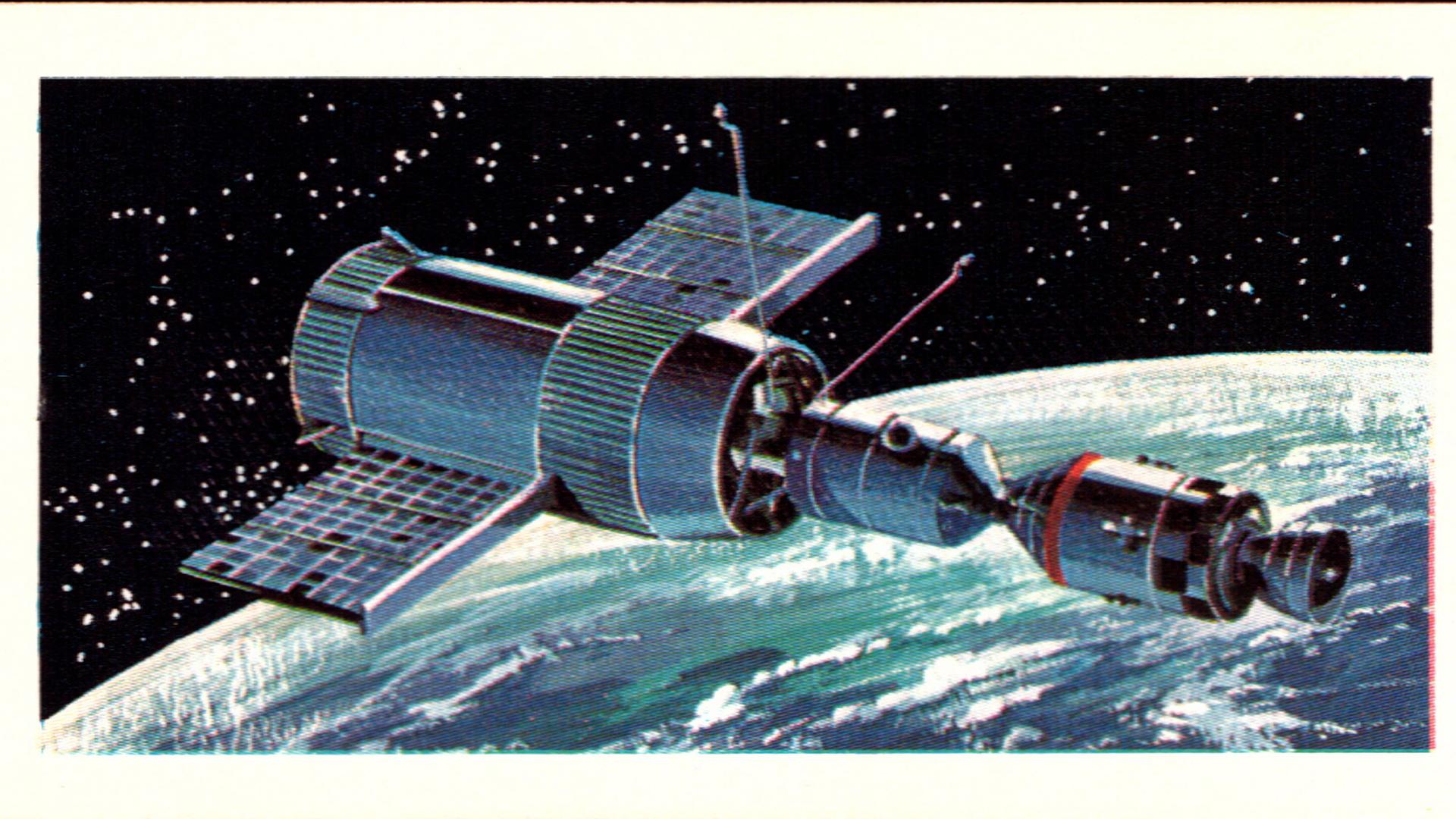 Die US-Raumstation Skylab. Animation David Lawson für die Postkartenreihe "Race for Space". Die US-Raumstation Skylab. Animation David Lawson für die Postkartenreihe "Race for Space".