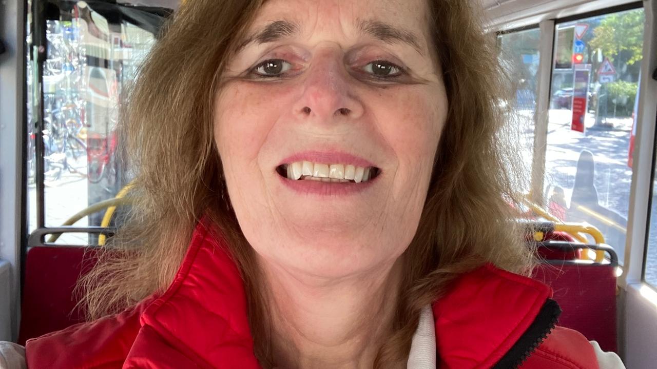 Selfie der Busfahrerin Greta Bollig. Selfie der Busfahrerin Greta Bollig.