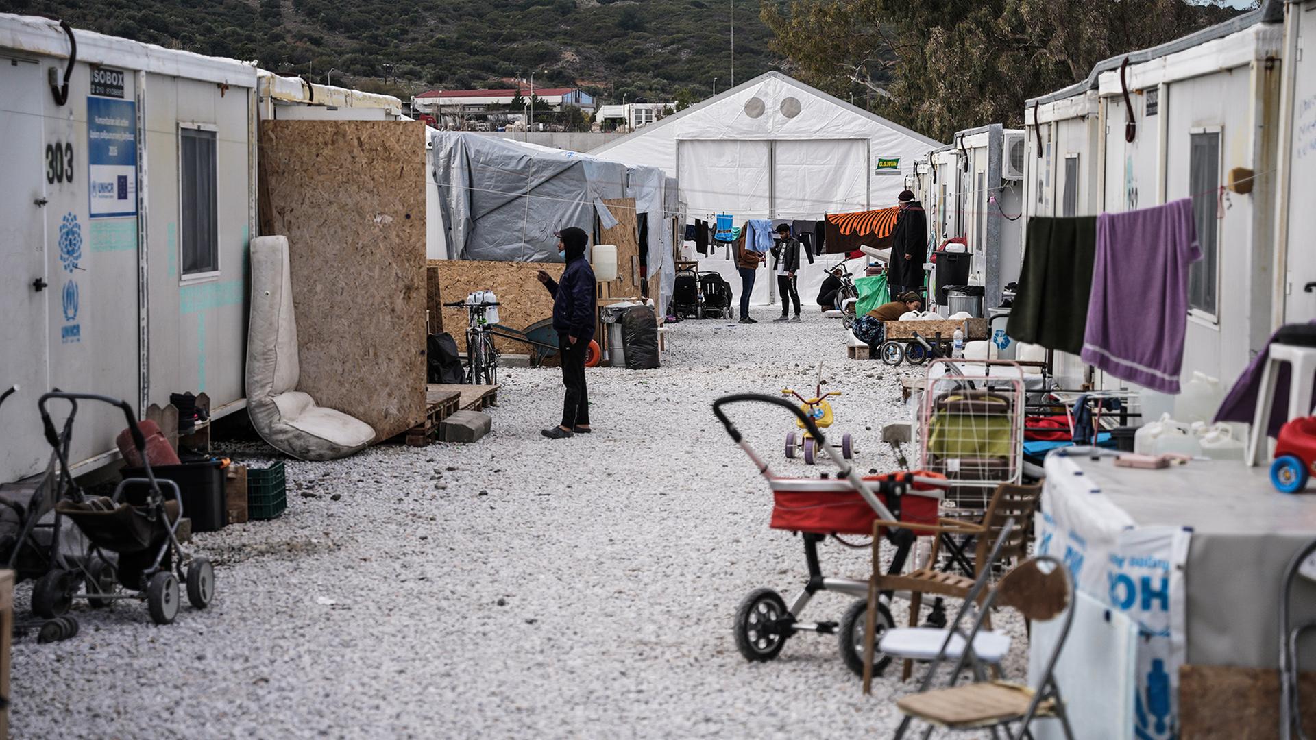 Blick auf ein Flüchtlingslager in Griechenland. 