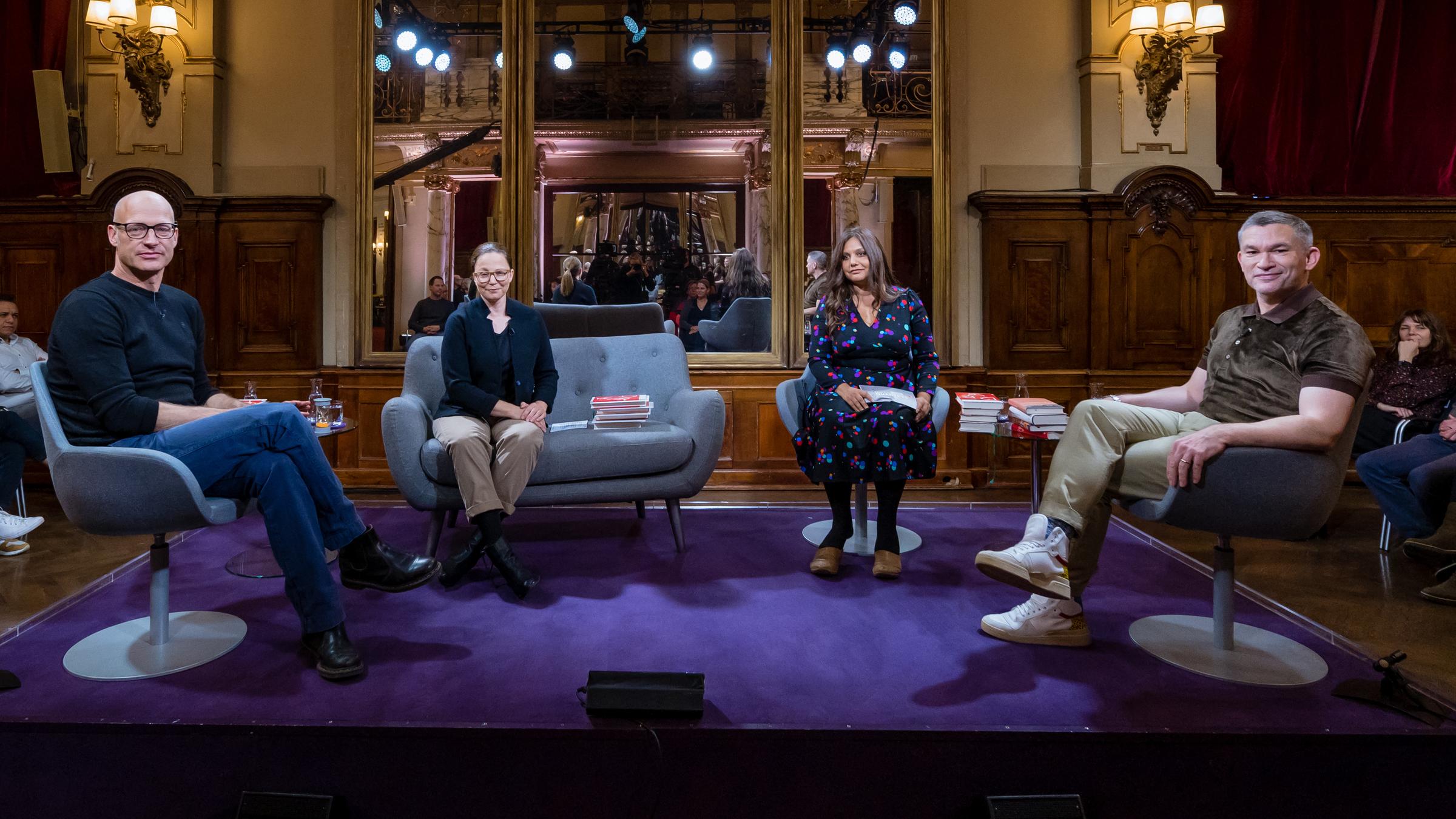 Von links: Joachim Meyerhoff, Thea Dorn, Mithu Sanyal, Philipp Tingler